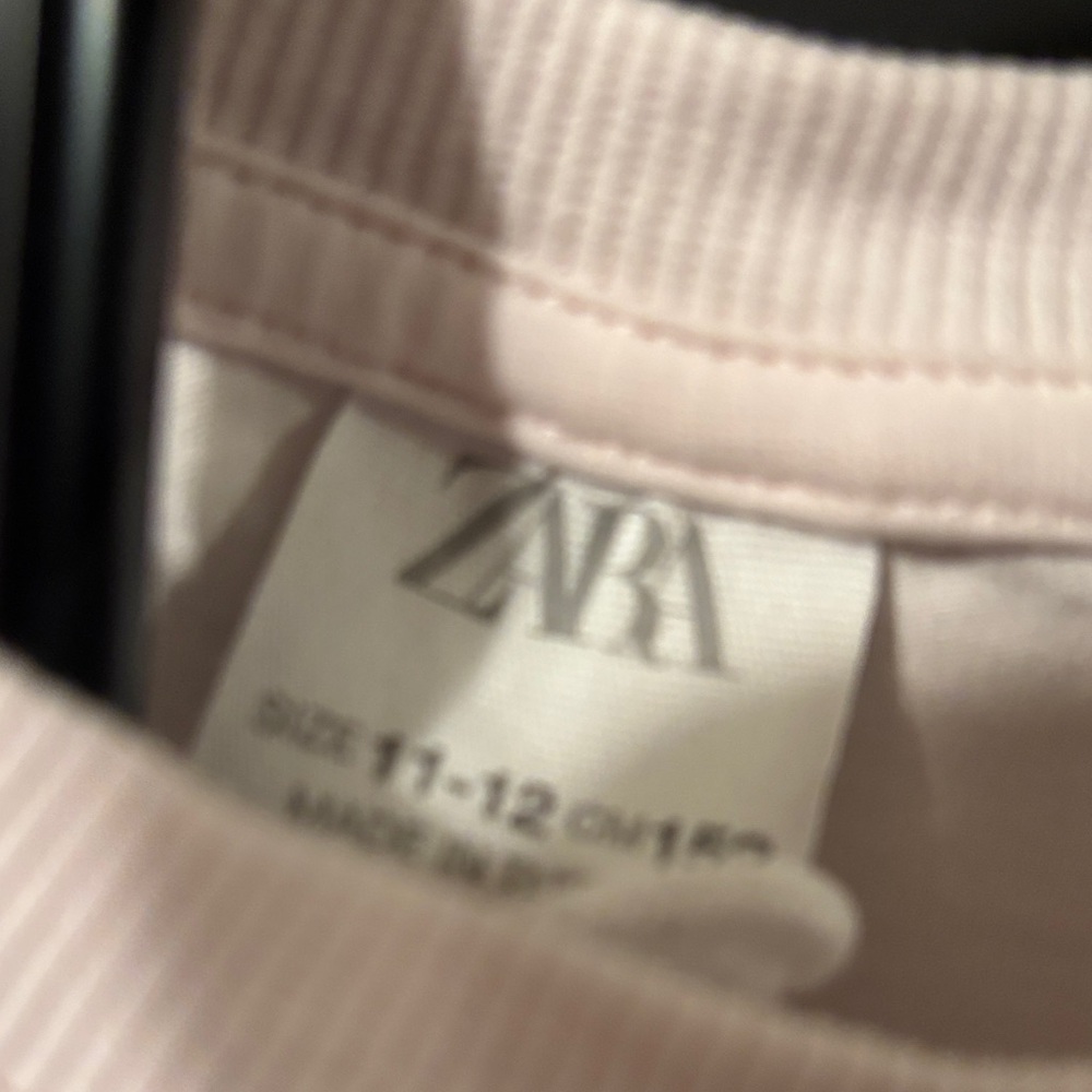 Zara Light Pink Ribbed Tee